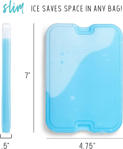 Cool Coolers by  4 Pack XL Slim Ice Packs, Quick Freeze Space Saving Reusable Ice Packs for Lunch Boxes or Coolers