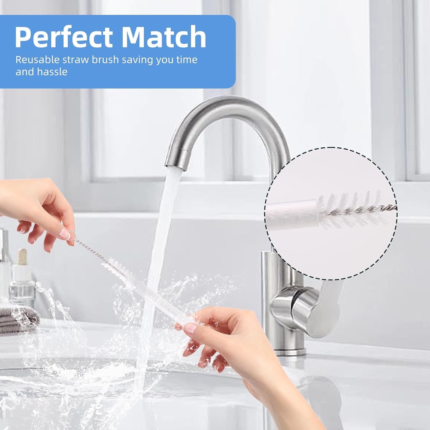 3 Pack Water Bottle Cleaner Kit for Owala 24Oz/32Oz/40Oz,Owala Brush and Straw Cleaner, Straw Cleaner Compatible with Owala Water Bottle,Owala Accessories
