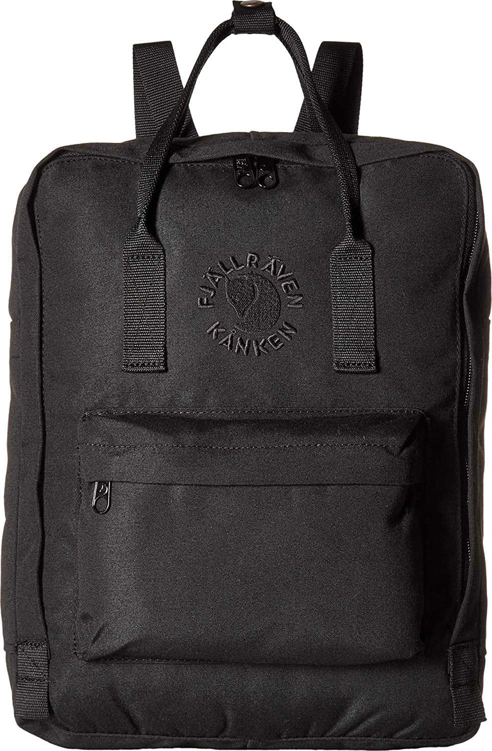 Fjällräven Re-Kanken Backpack - Lightweight Durable Everyday Travel Laptop Bag, Black