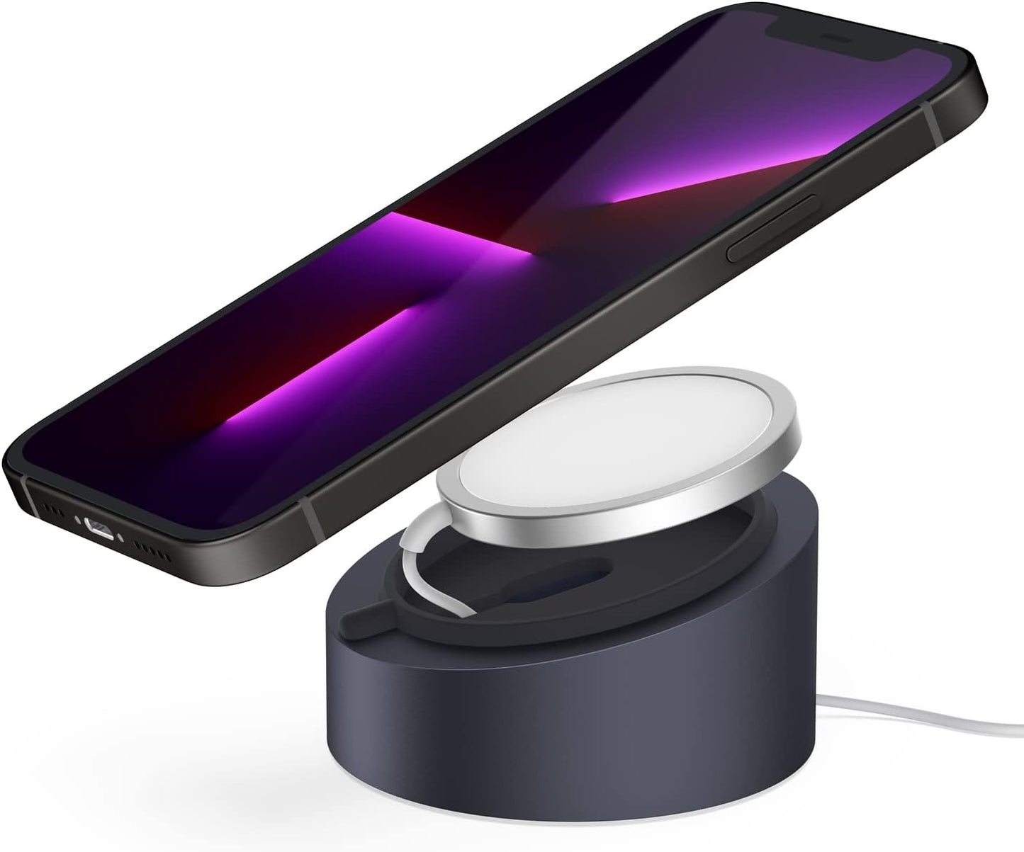 Premium Mag-Safe Charger Stand - Heavy-Duty Metal Holder for iPhone 17/16/15/14/13/12 - Perfect for Desk & Travel - Grey
