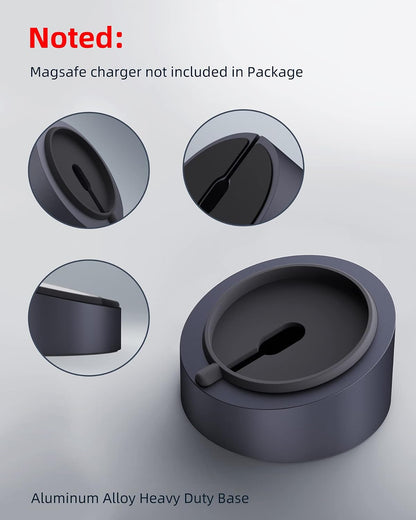 Premium Mag-Safe Charger Stand - Heavy-Duty Metal Holder for iPhone 17/16/15/14/13/12 - Perfect for Desk & Travel - Grey