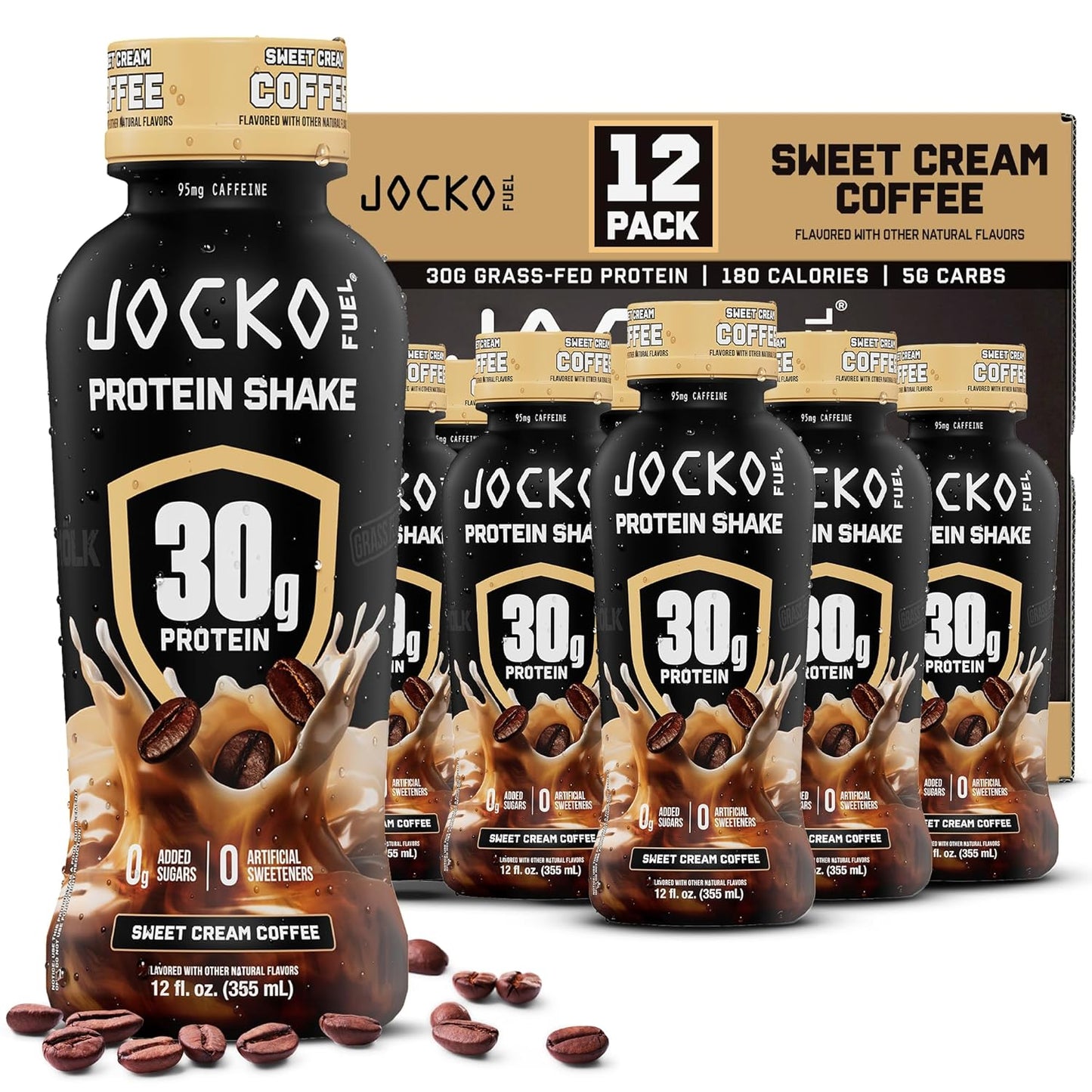 Mölk 30G Grass Fed Protein Shakes - No Added Sugar Protein Drinks KETO Friendly - Ready to Drink 12 FL Oz (Pack of 12) Sweet Cream Coffee