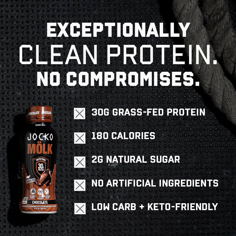 Mölk 30G Grass Fed Protein Shakes - No Added Sugar Protein Drinks KETO Friendly - Ready to Drink 12 FL Oz (Pack of 12) Sweet Cream Coffee