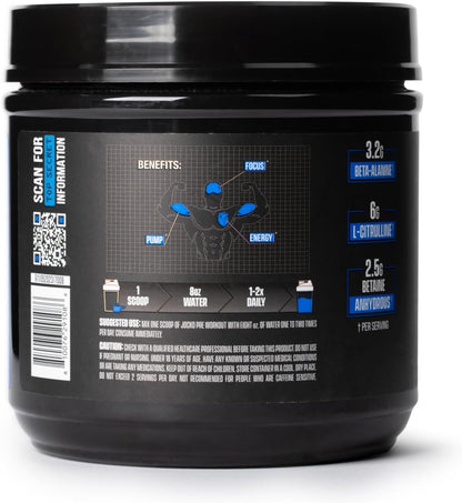 Ultimate Pre Workout Powder - Pre-Workout Energy Powder Drink for Men & Women - High Stim Sugar-Free Nootropic Blend to Support Muscle Pump, Energy, & Recovery 200Mg Caffeine Blue Raspberry