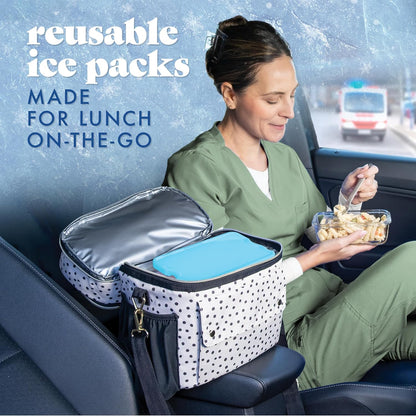 Cool Coolers by  4 Pack XL Slim Ice Packs, Quick Freeze Space Saving Reusable Ice Packs for Lunch Boxes or Coolers