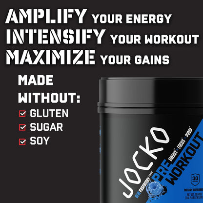 Ultimate Pre Workout Powder - Pre-Workout Energy Powder Drink for Men & Women - High Stim Sugar-Free Nootropic Blend to Support Muscle Pump, Energy, & Recovery 200Mg Caffeine Blue Raspberry