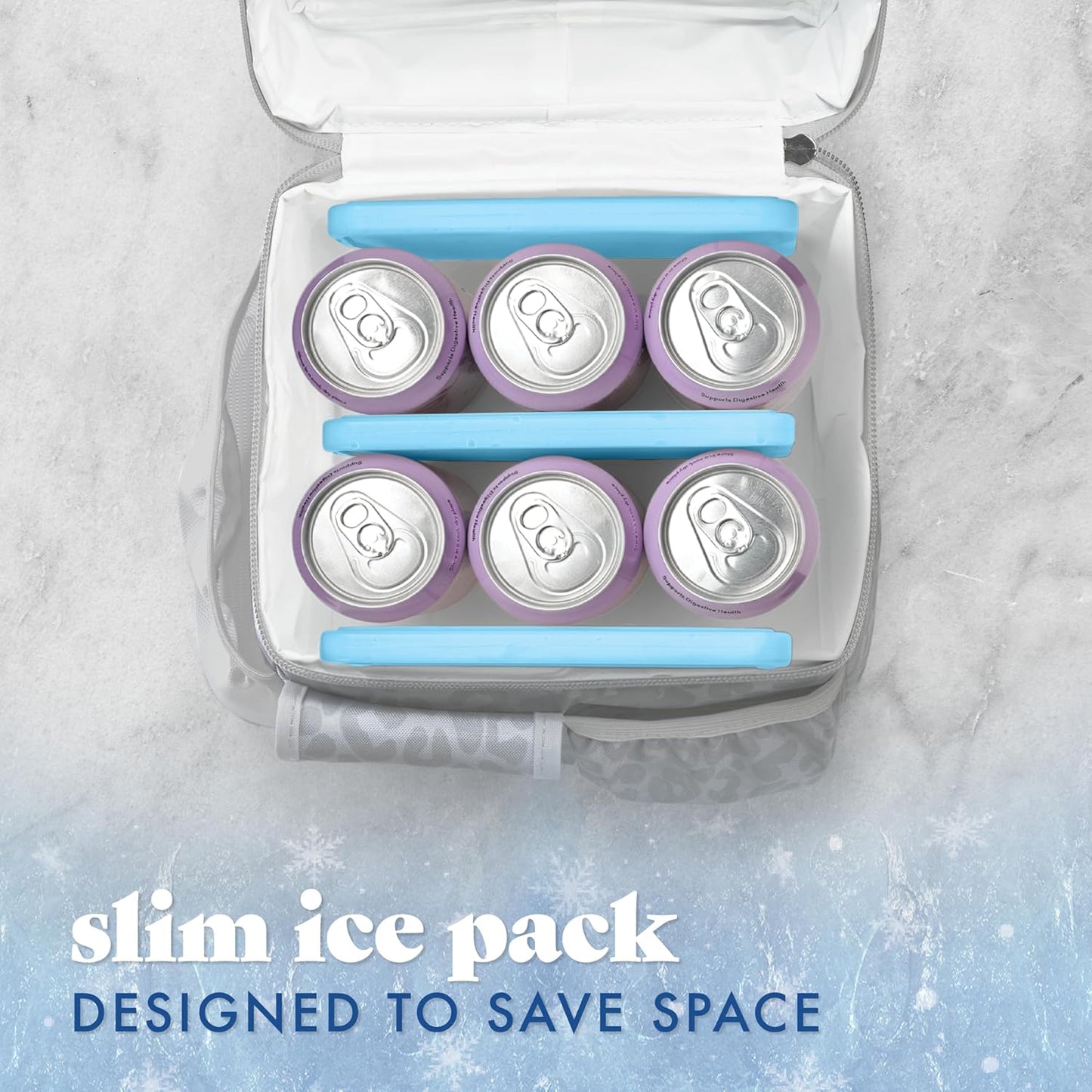 Cool Coolers by  4 Pack XL Slim Ice Packs, Quick Freeze Space Saving Reusable Ice Packs for Lunch Boxes or Coolers
