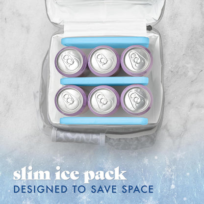 Cool Coolers by  4 Pack XL Slim Ice Packs, Quick Freeze Space Saving Reusable Ice Packs for Lunch Boxes or Coolers