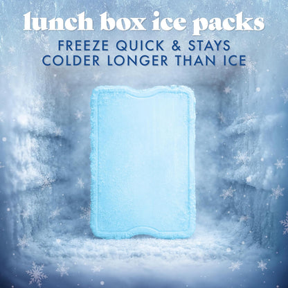 Cool Coolers by  4 Pack XL Slim Ice Packs, Quick Freeze Space Saving Reusable Ice Packs for Lunch Boxes or Coolers