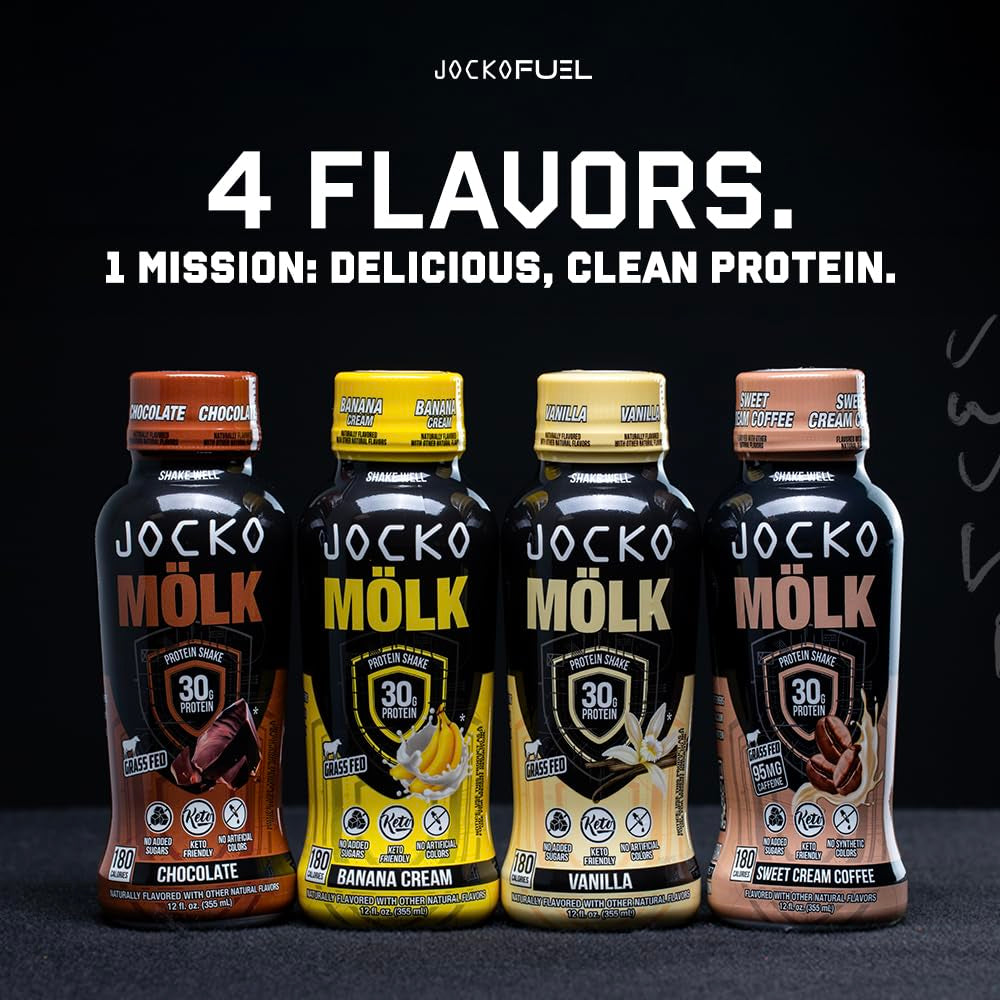 Mölk 30G Grass Fed Protein Shakes - No Added Sugar Protein Drinks KETO Friendly - Ready to Drink 12 FL Oz (Pack of 12) Sweet Cream Coffee